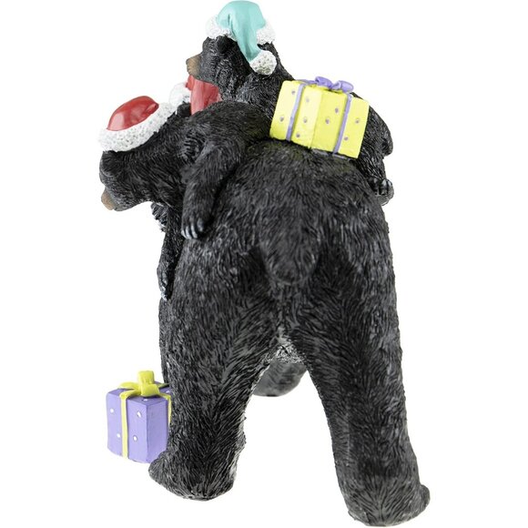Resin Christmas Figurine Black Bear Family Decoration for Tables and Shelves - Picture 5 of 7